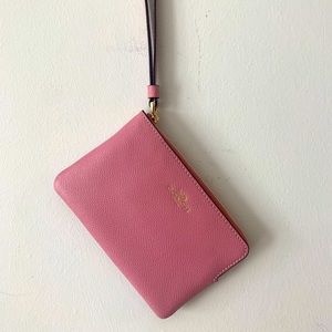 Purple Coach Corner Zip Wristlet